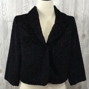 INC International Concepts Black Faux Fur Jacket Medium